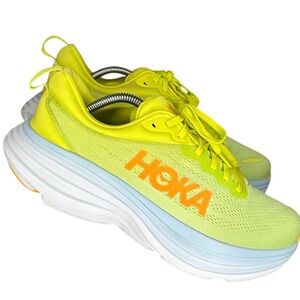 HOKA Bondi 8 Mens Road Running Shoes Evening Primrose Scuba Blue Size 9.5D